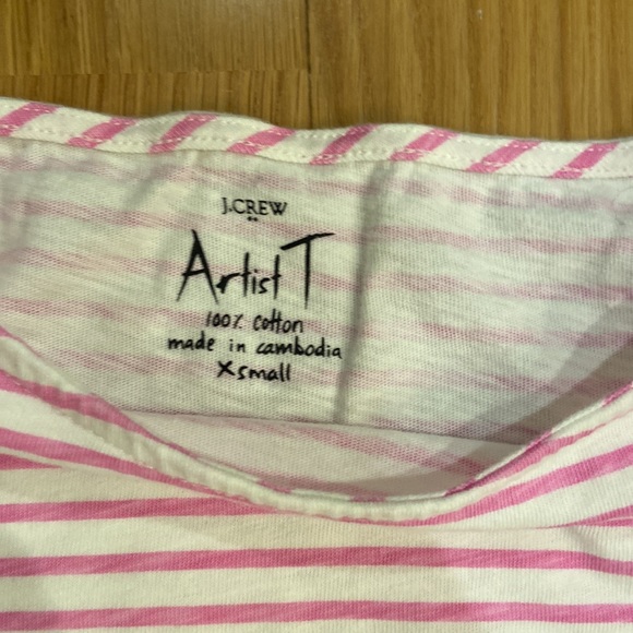 Pink and white striped long sleeve artist tee from J.Crew sizeXS - Picture 2 of 2